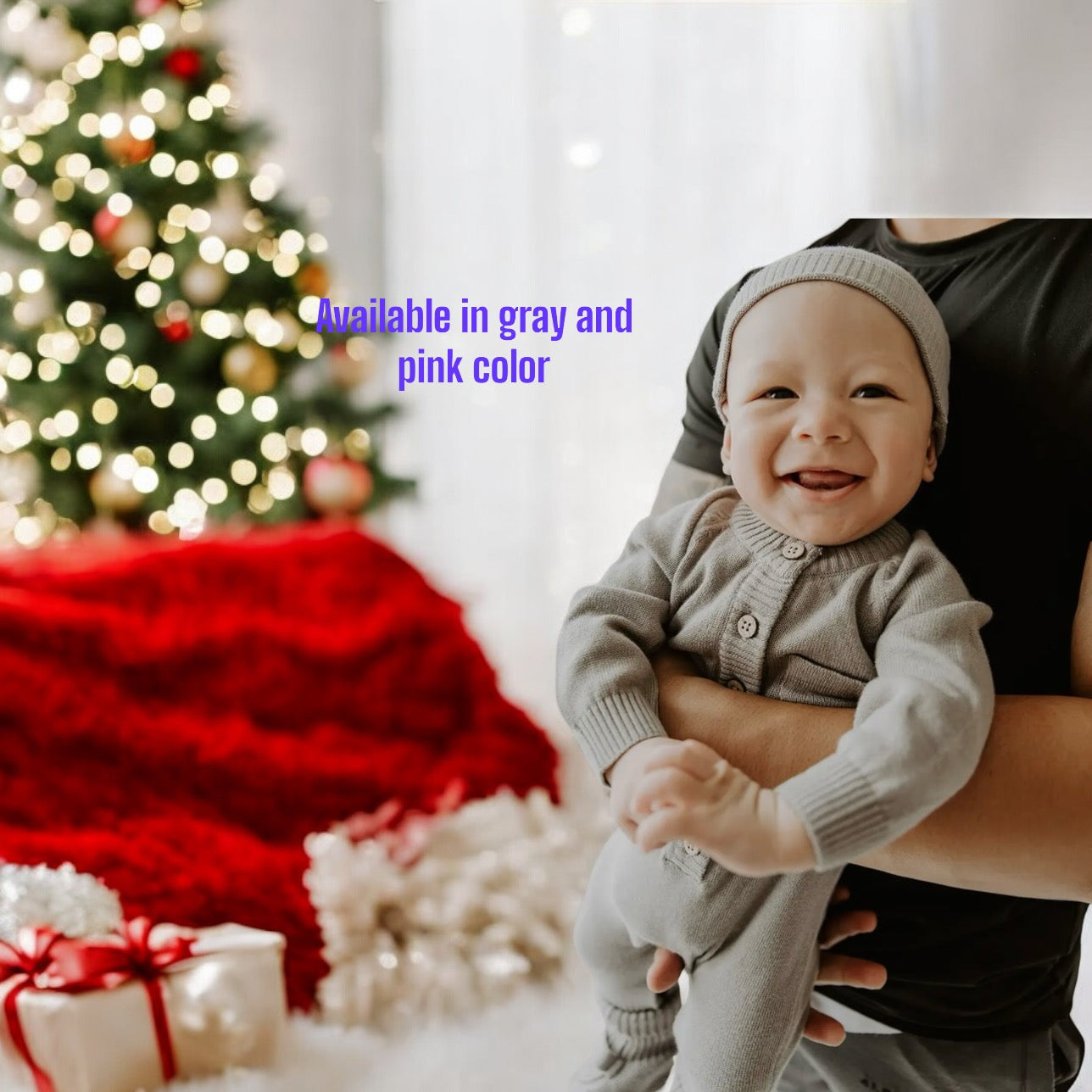 Milan Sweater Knit Button Baby Jumpsuit (Organic Cotton) Available in GRAY and PINK color, sizes 3-6, 6-12, 12-18