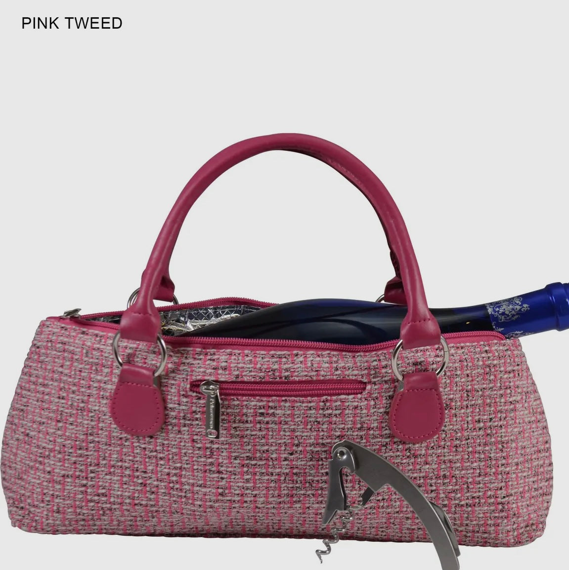 Wine Clutch Wine Purse
Tweed Design. COLOR: PINK