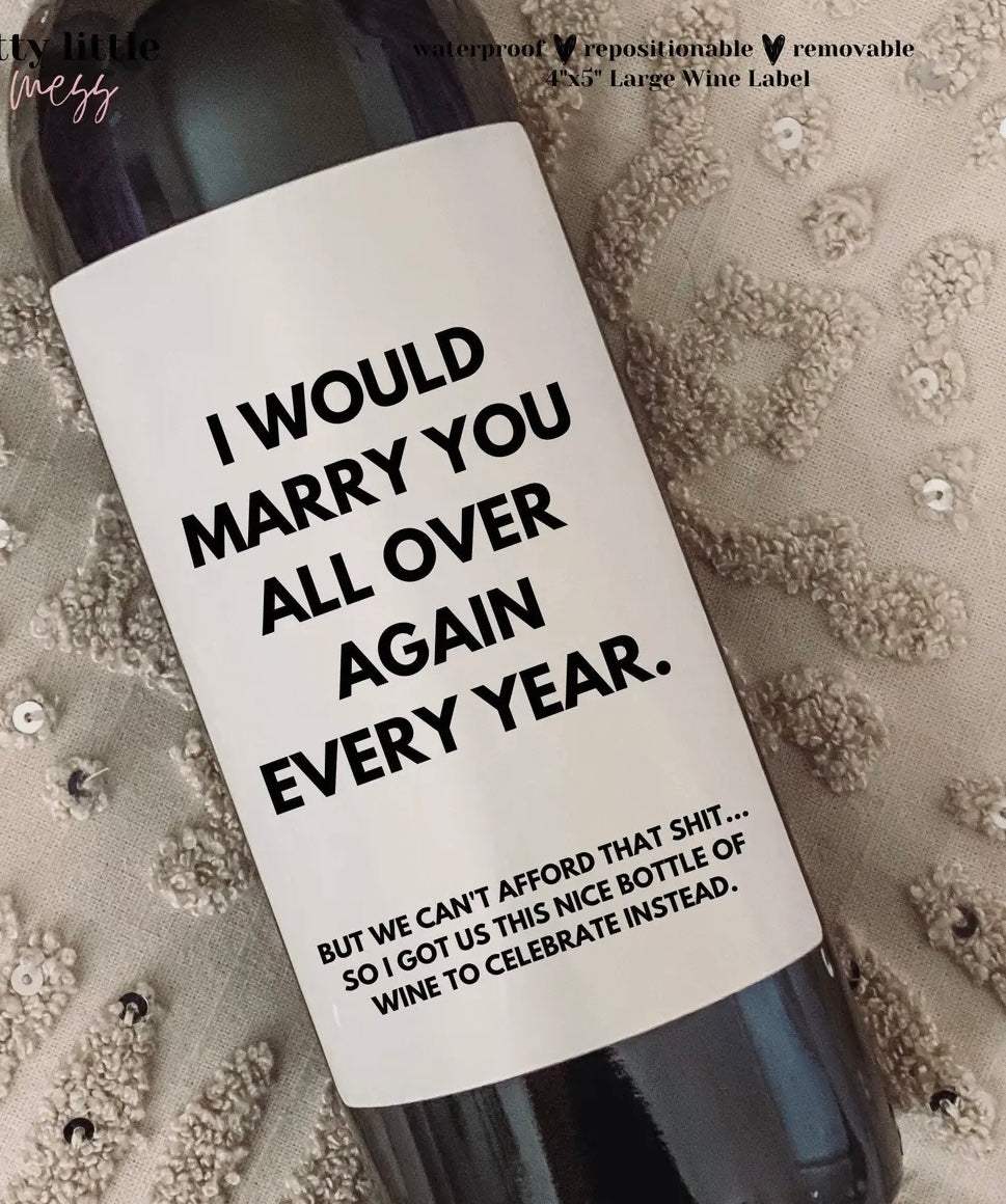 Anniversary Wine Label, Funny Anniversary Gift, Gift For Him. Free shipping when buying only from Accessories/Gifts collection.