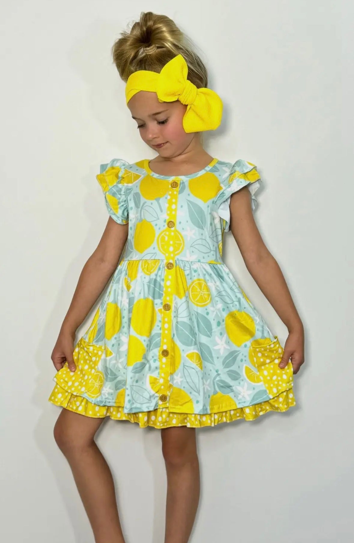 Lemon Blossoms Girls Dress