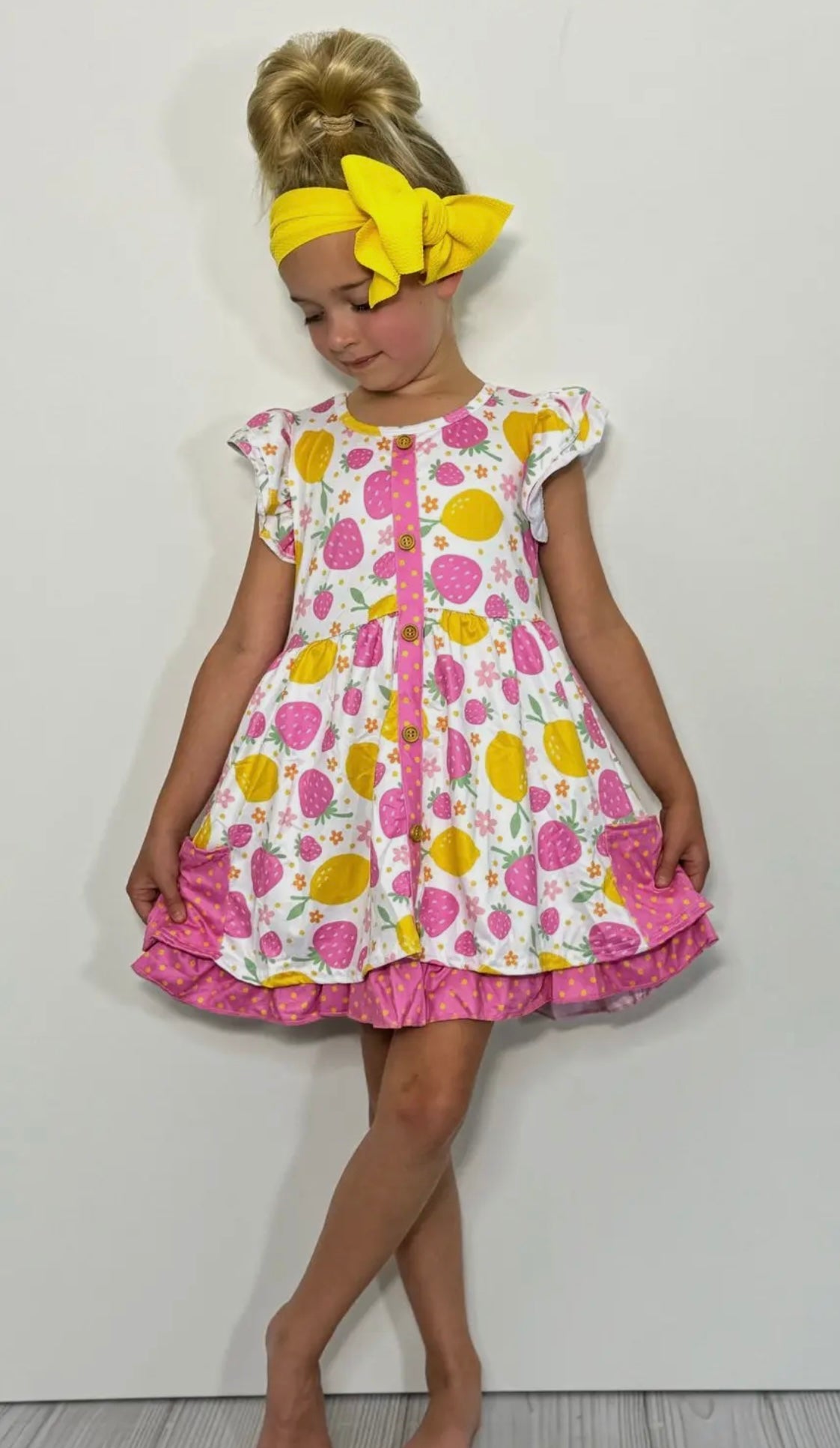 Strawberry Lemonade Girls Dress