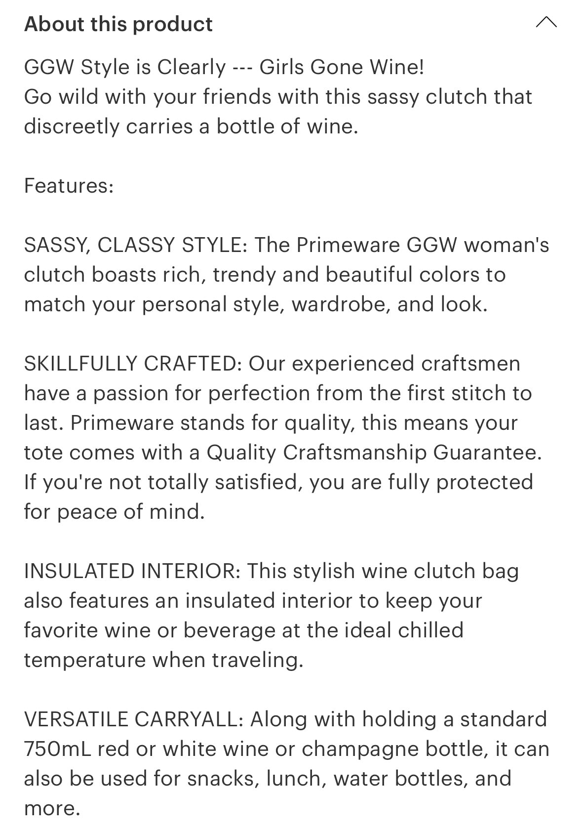 Insulated Single Bottle Cross
Body Wine Purse. Color: BLACK