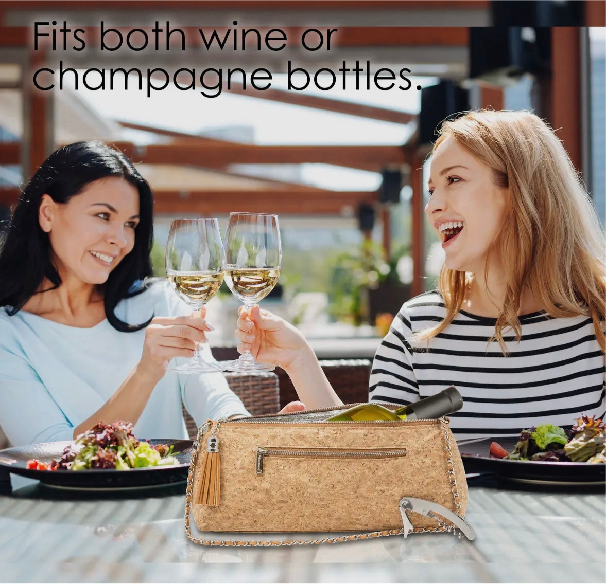Insulated Single Bottle Cross
Body Wine Purse. Color: BLACK