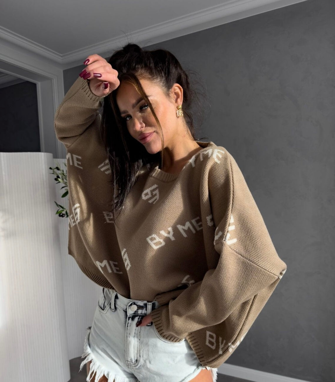 Sweater ZARRA By Me – brąz. One Size 🇵🇱