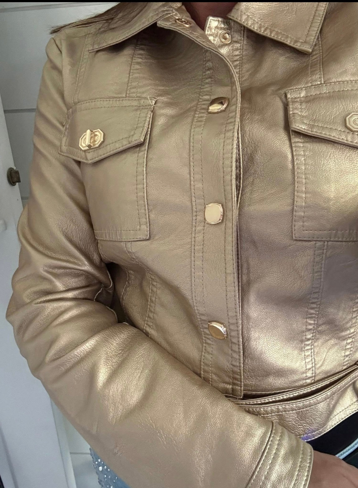 Eco - leather Gold Jacket - no return‼️