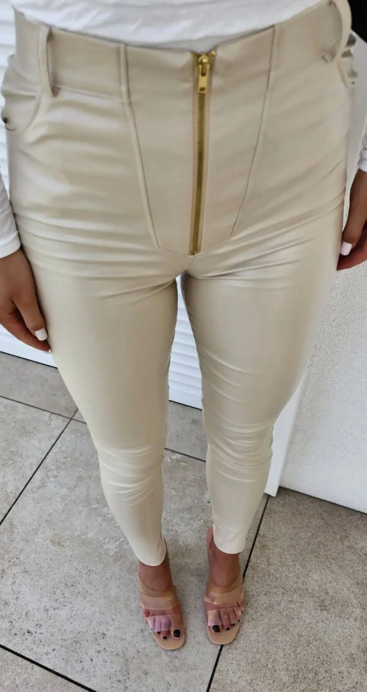 REVOLUT waxed trousers – beige 🇵🇱 ByMe / Spodnie woskowane REVOLUT – beżowe