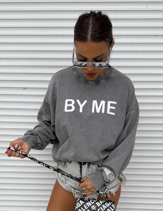 DOSE Stonewashed Sweatshirt – Gray - One Size 🇵🇱 Dekatyzowana bluza DOSE – szara ByMe