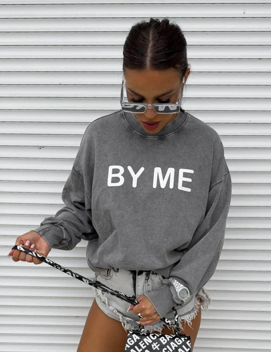 DOSE Stonewashed Sweatshirt – Gray - One Size 🇵🇱 Dekatyzowana bluza DOSE – szara ByMe