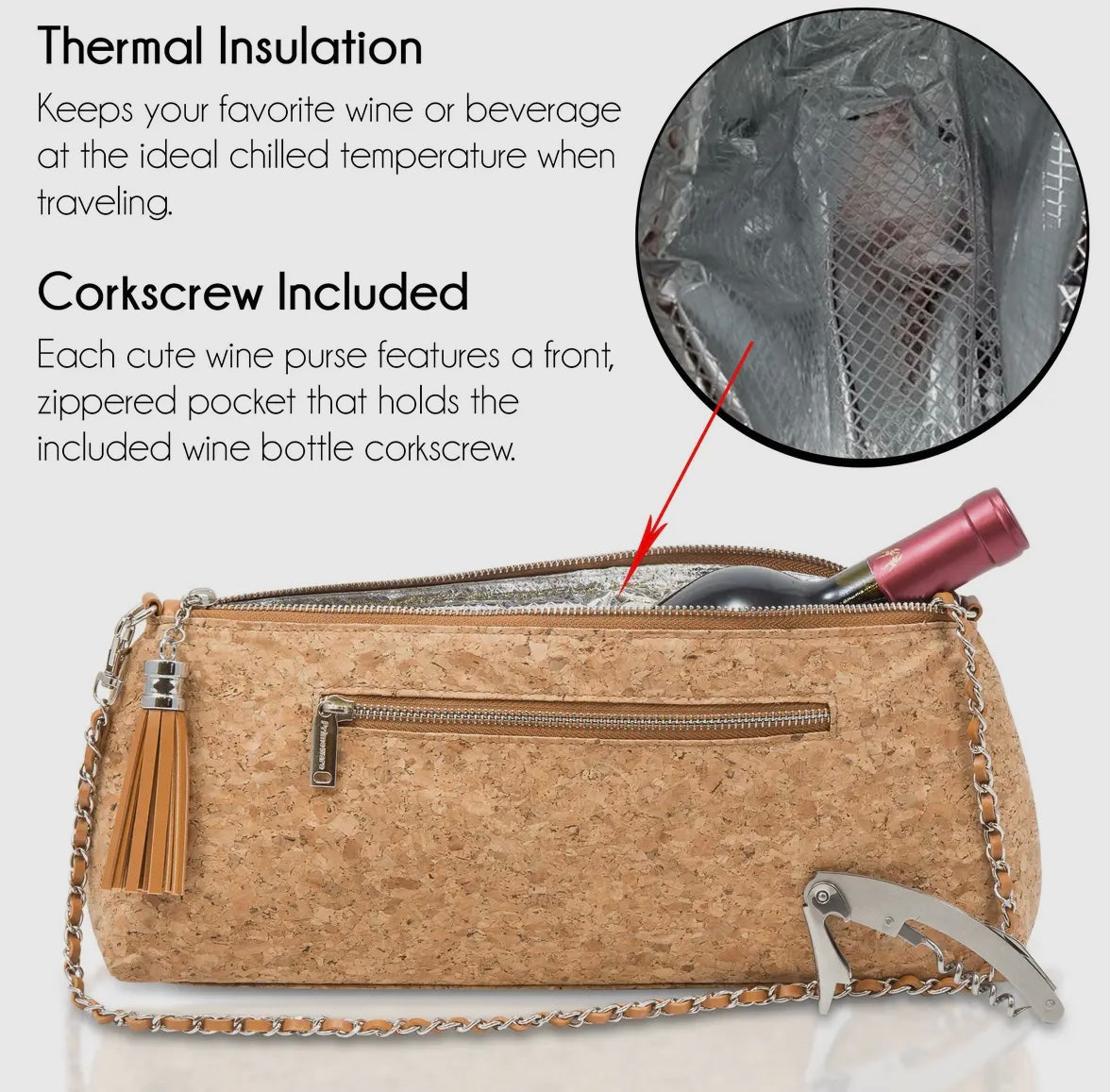 Insulated Single Bottle Cross
Body Wine Purse. Color: BLACK