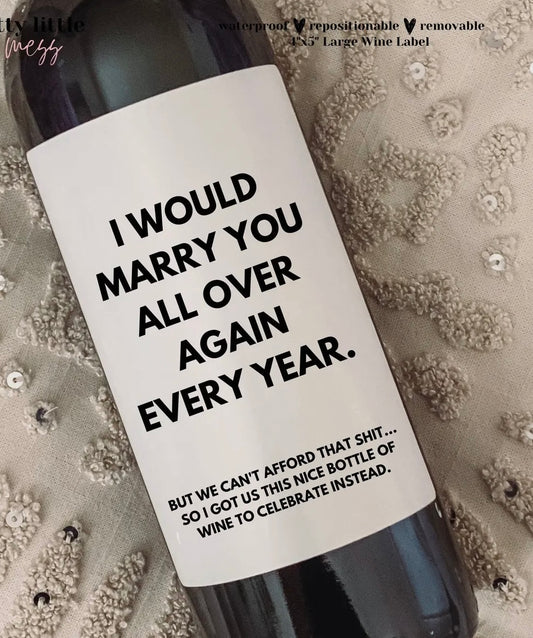 Anniversary Wine Label, Funny Anniversary Gift, Gift For Him. Free shipping when buying only from Accessories/Gifts collection.