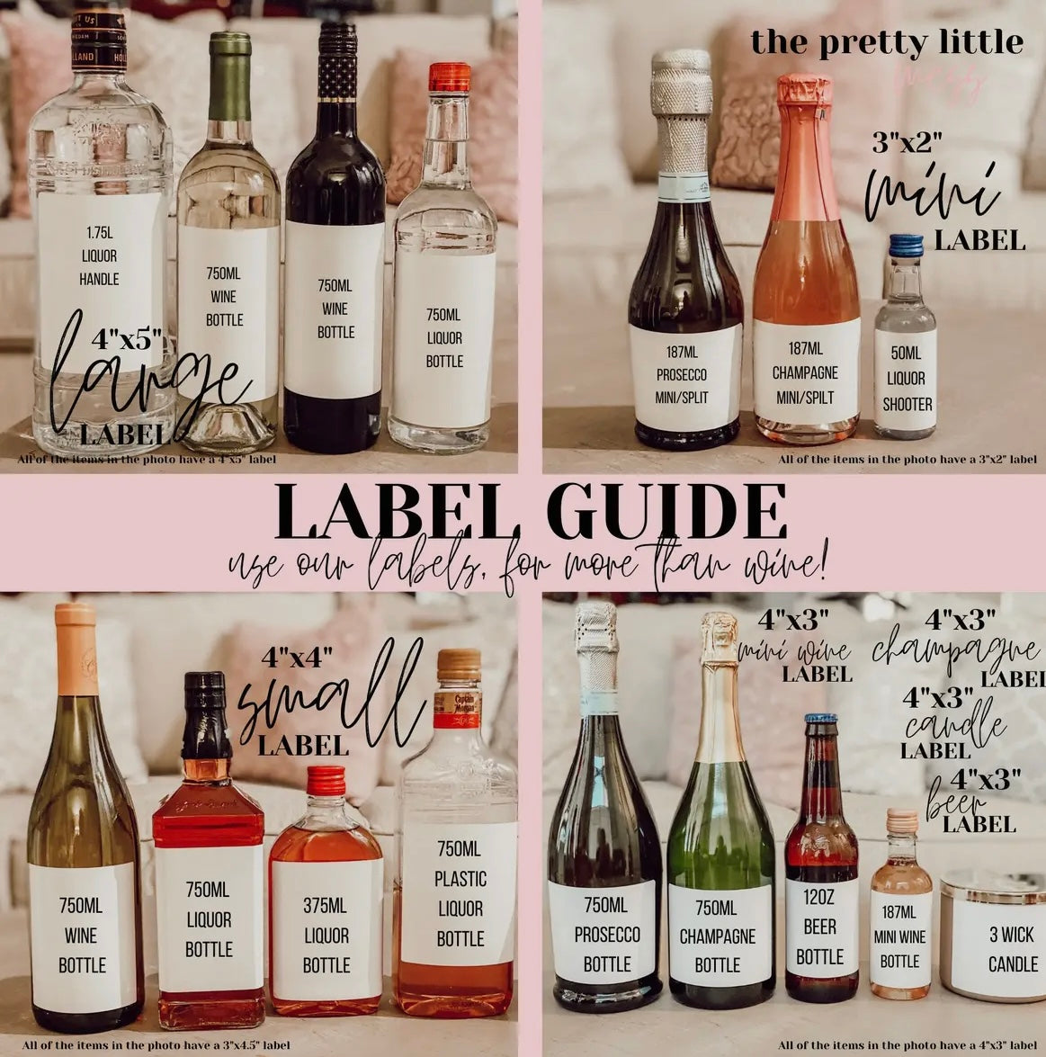 Thank You Wine Label, Thank You Card, Thank You Gift, Thank You Candle, Thank You Mini Champagne, Party Favor Thank You, Thank You Sticker