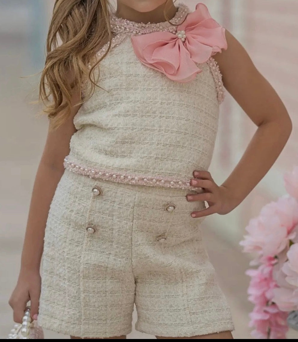 Confident Little Diva Halter Tweed
Top and Short Set